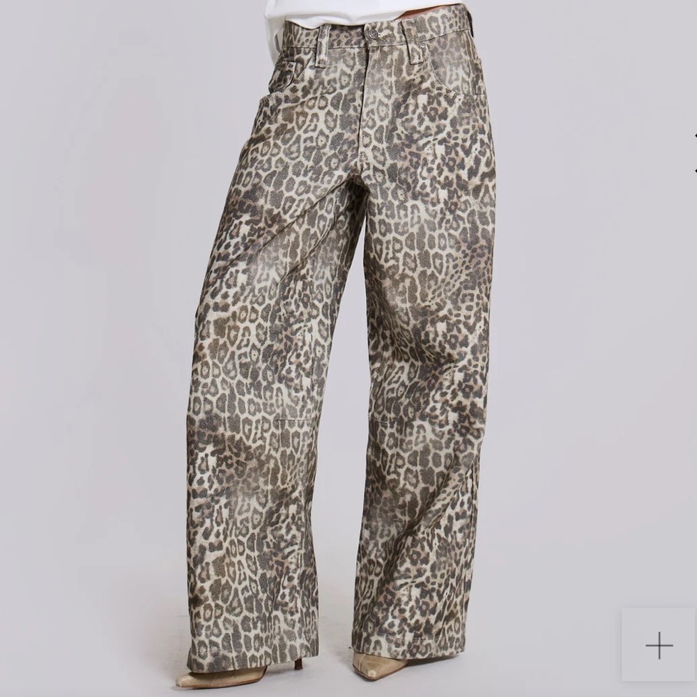 Jaded London Leopard Fade Colossus Jeans